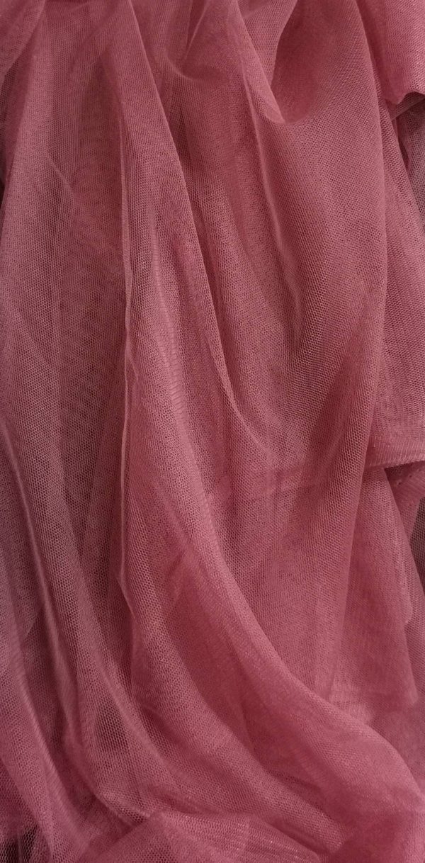 59"(150cm)wide Soft Dusty Rose Pink Tulle Mesh Fabric