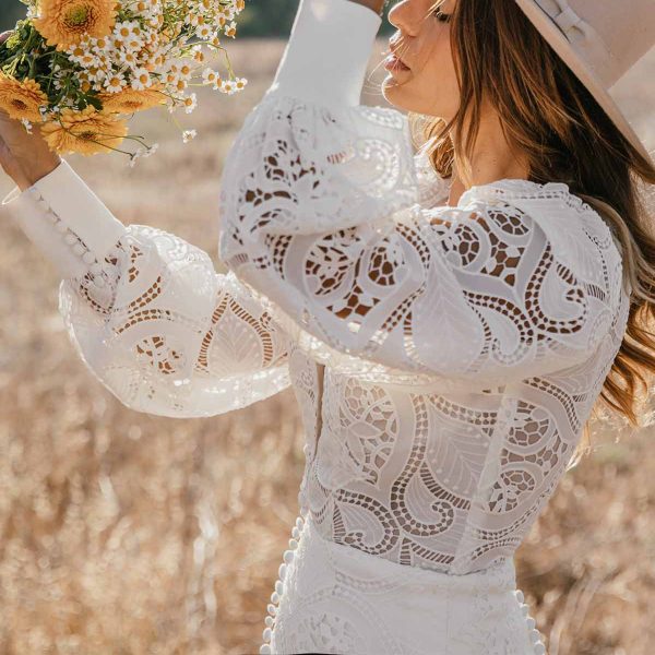 Aston Unique Bohemian Style Crêpe De Chine Wedding Dress Fabric