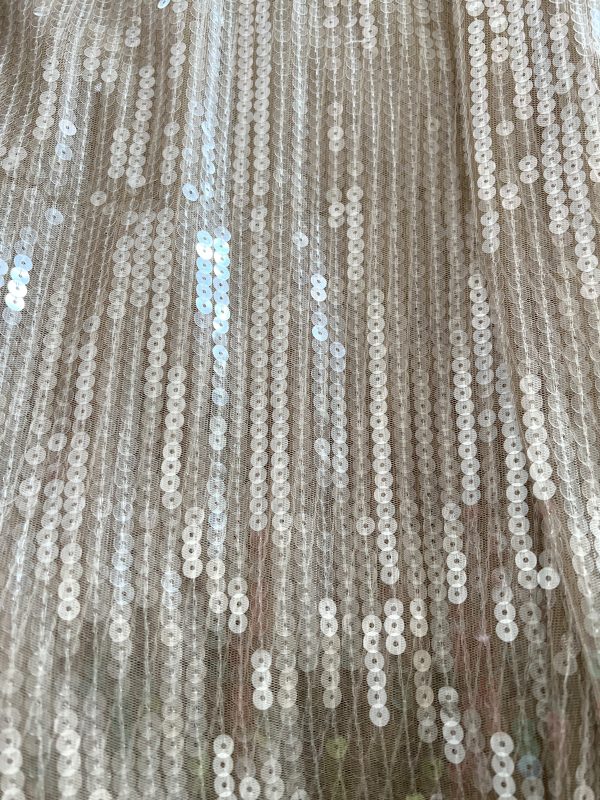 Fashion Week Nude Sequin Glitter See-through Clothes Fabric