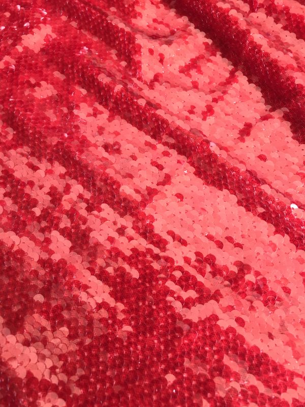 Red Sequin Glitter Clothes Fabric