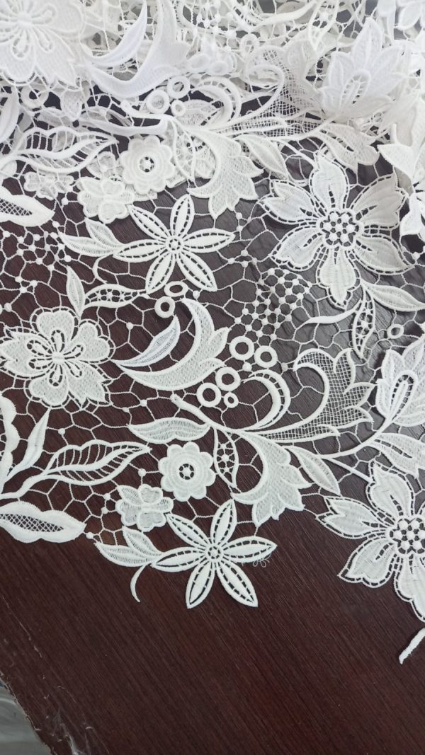 White African Water Soluble Lace Fabrics