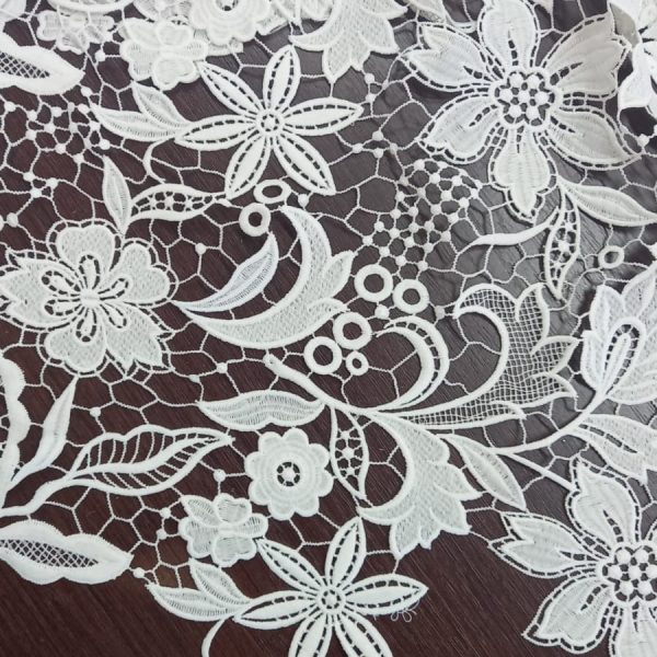 White African Water Soluble Lace Fabrics